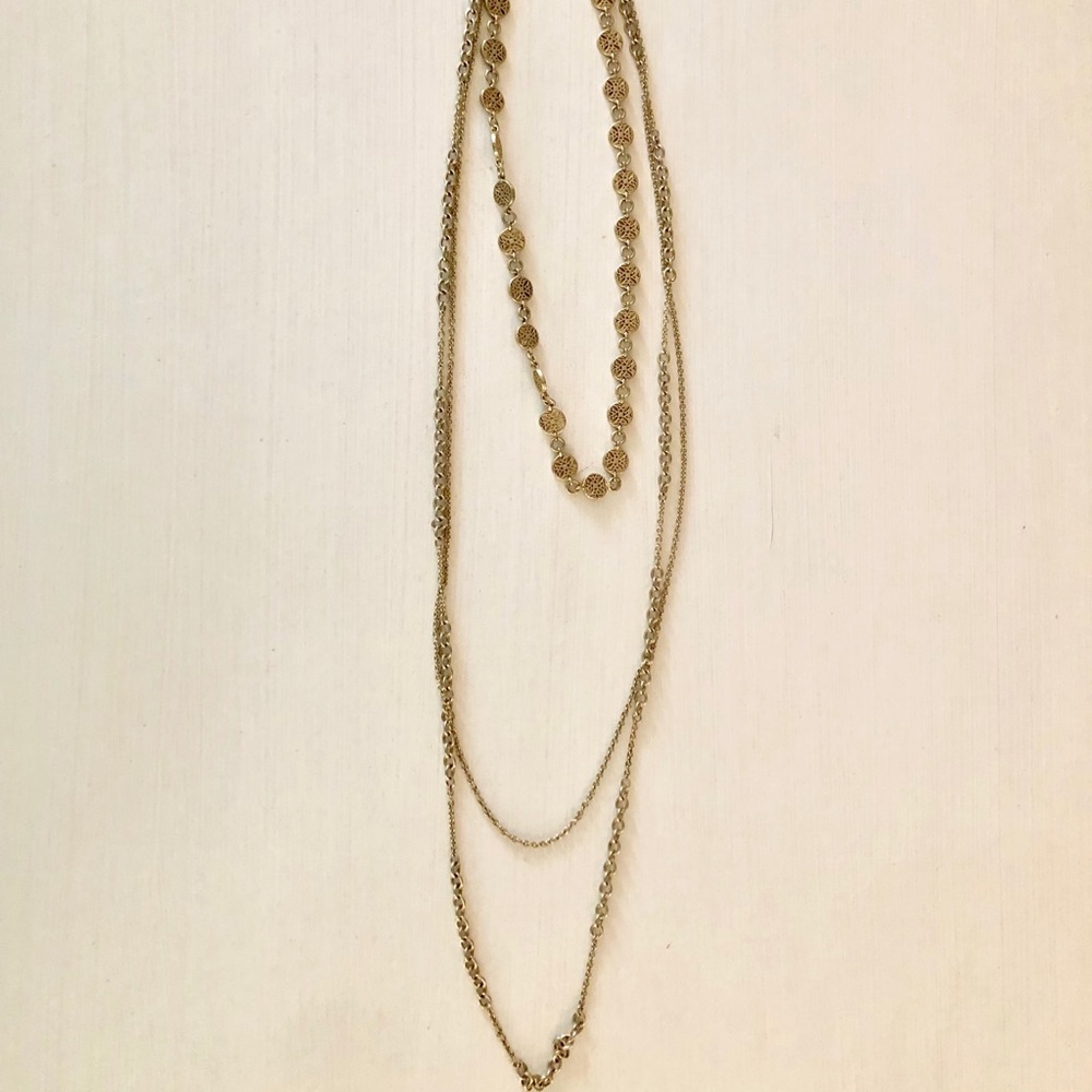 Three-layer gold necklace
